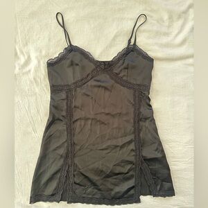 Elegant Black Lace Slip Dress forever 21